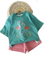 تاپ و شلوارک باکسی دخترانه فلامینگو - Image 3