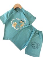 تیشرت و شلوارک راحتی دخترانه گربه ملوس - Image 2