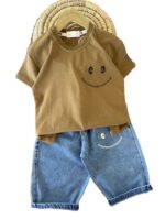 تیشرت و شلوارک بیرونی پسرانه استیکر لبخند - Image 7