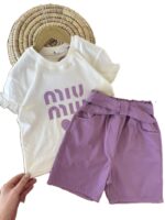 تیشرت و شلوارک بیرونی دخترانه miu - Image 4