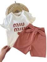 تیشرت و شلوارک بیرونی دخترانه miu - Image 3