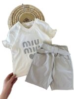 تیشرت و شلوارک بیرونی دخترانه miu - Image 2