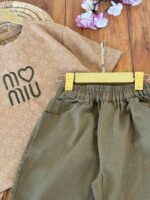 تیشرت و شلوارک بیرونی دخترانه miu قلبی - Image 7