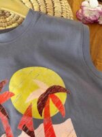 تاپ و شلوارک راحتی دخترانه نخل رنگی - Image 5