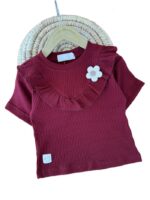 تیشرت باکسی بیرونی دخترانه چین دار - Image 3