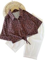 شومیز و شلوار لینن بیرونی دخترانه آناهیل - Image 3