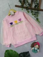 بلوز تک دخترانه گل لاله - Image 3