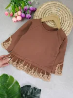 بلوز تک دخترانه لبه تور - Image 5