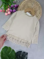 بلوز تک دخترانه لبه تور - Image 4