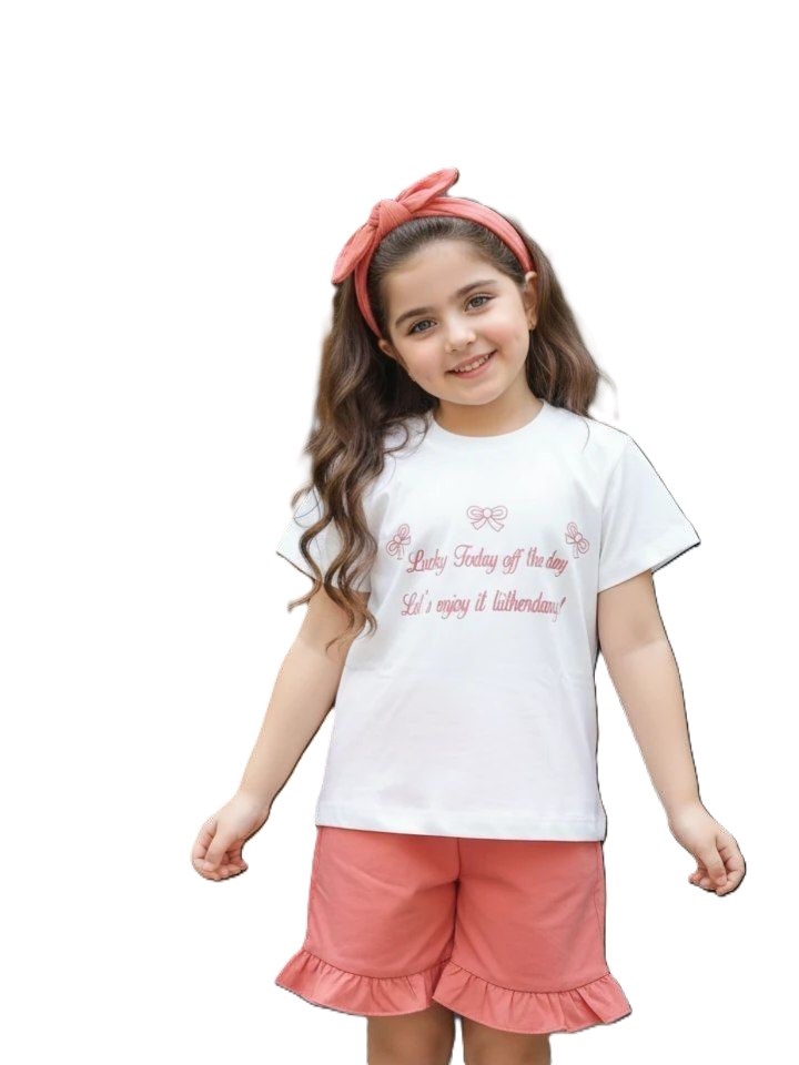 IMG_20260415_220321_938.jpg تیشرت و شلوارک بیرونی دخترانه پاپیون - Image 1