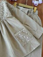 شومیز شلوار بیرونی کتان دخترانه رز - Image 5