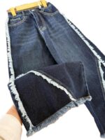 شلوار جین شافل دخترانه بغل ریش - Image 2