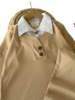 بلوز شلوار یقه پیراهنی بیسکوییتی - Image 5