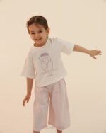 کراپ و شلوار واید لنین بیرونی دخترانه مروارید دوزی - Image 12