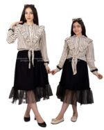 شومیز دامن بیرونی دخترانه راه راه