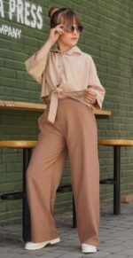 شومیز گره ای و شلوار بیرونی دخترانه مانیا - Image 10