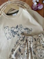 تیشرت شلوارک پنبه راحتی پسرانه حیوانات - Image 4