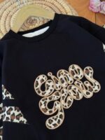تیشرت شلوار راحتی دخترانه پلنگی - Image 3