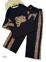 تیشرت شلوار راحتی دخترانه پلنگی - Image 2