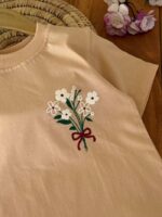 تیشرت پنبه دخترانه راحتی گل پاپیون - Image 3