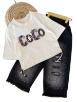 کراپ و شلوار کتان بیرونی دخترانه Coco - Image 2