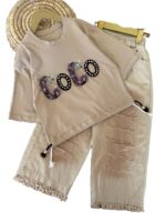 کراپ و شلوار کتان بیرونی دخترانه Coco