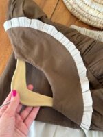 شومیز و شلوارک لینن بیرونی دخترانه یقه گل - Image 4