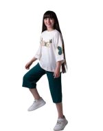 تیشرت و شلوارک پنبه راحتی دخترانه DOIR - Image 4