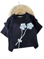 تیشرت و شلوارک کتان بیرونی دخترانه دو گل - Image 5