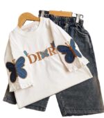 تیشرت و شلوارک جین بیرونی دخترانه DIOR - Image 3
